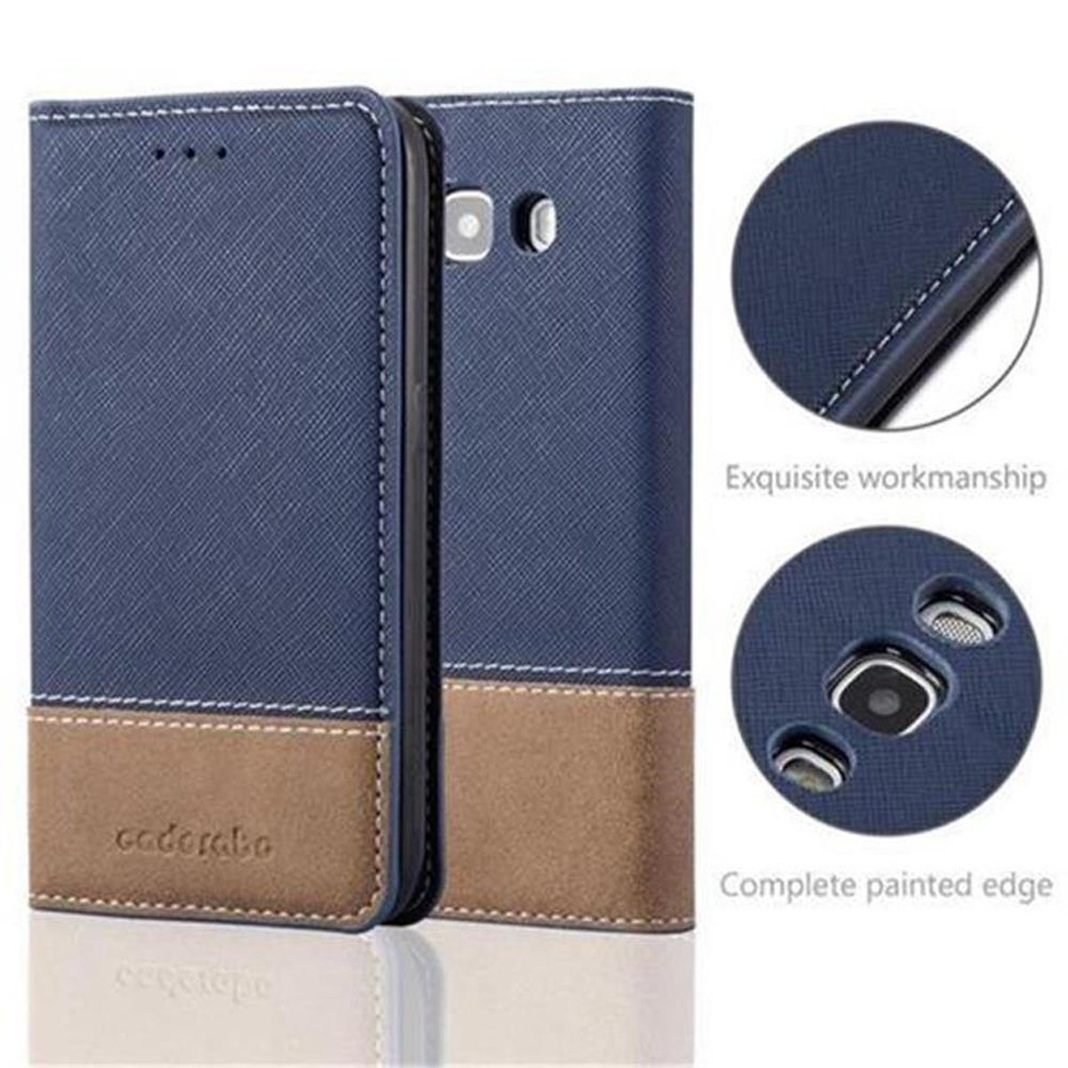 BRAUN CADORABO Kunstlederkombi Samsung, J5 DUNKEL Galaxy Bookcover, 2016, Hülle, X-Wallet BLAU