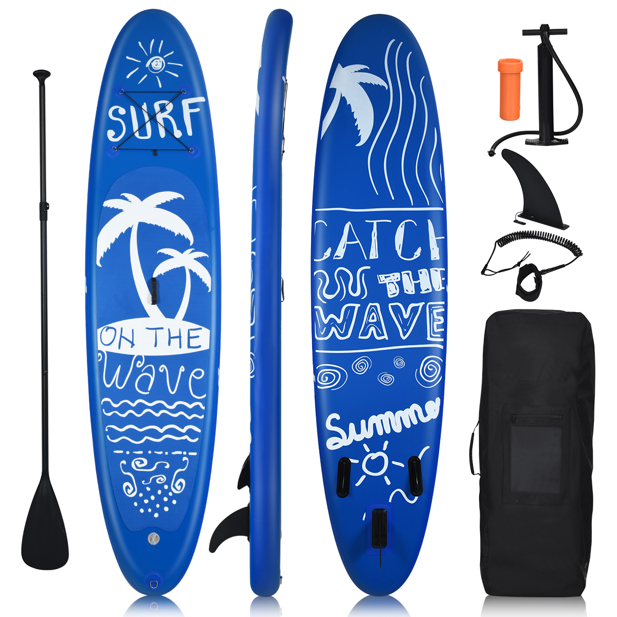 COSTWAY SUP Board Stand Up Blau Paddle