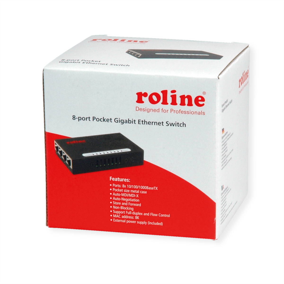 Pocket Ethernet Switch, ROLINE Ethernet Switch Gigabit Gigabit