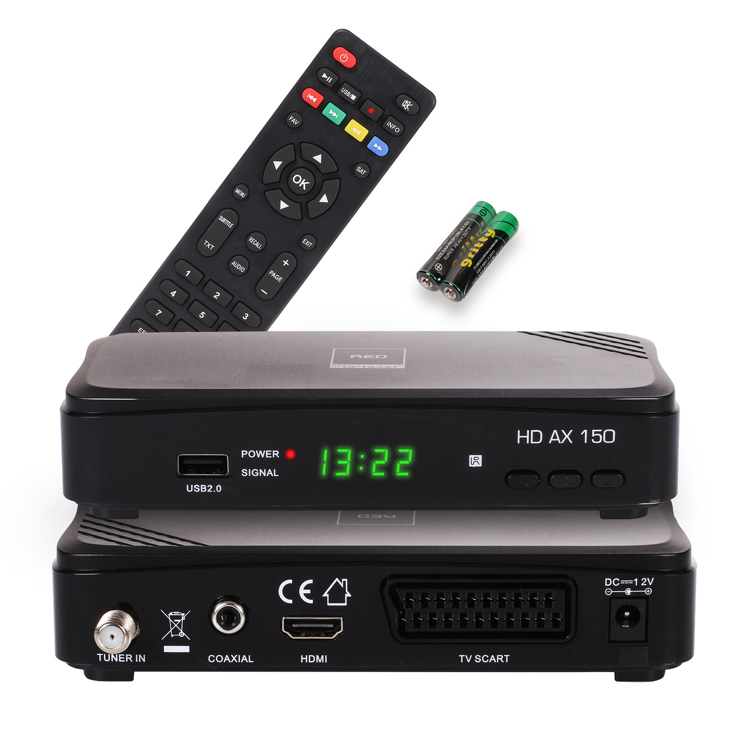 Sat-Receiver (HDTV, PVR DVB-S, OPTICUM Opticum AX schwarz) 150 RED DVB-S2, PVR-Funktion, mit