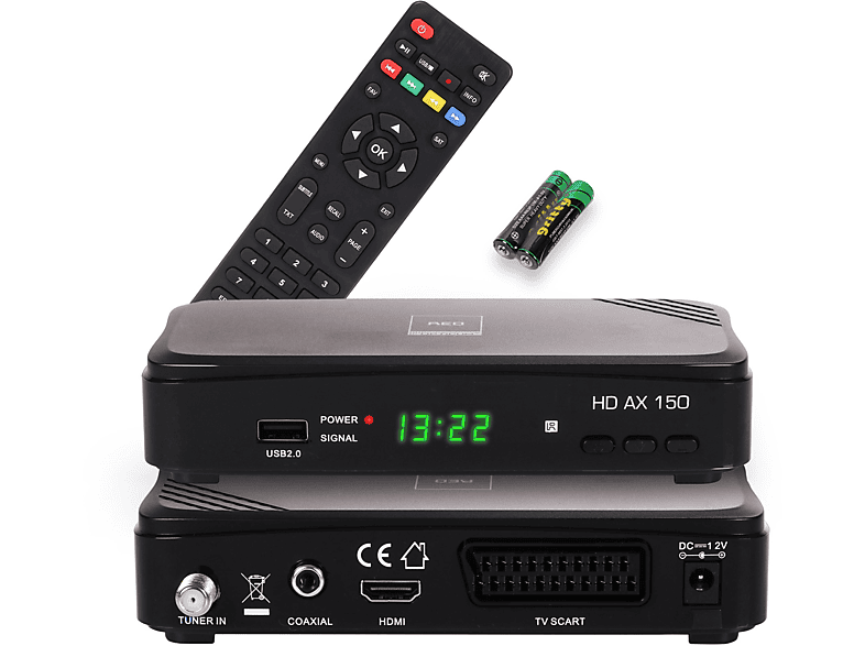 RED OPTICUM Opticum AX schwarz) DVB-S, mit (HDTV, 150 DVB-S2, PVR-Funktion, PVR Sat-Receiver