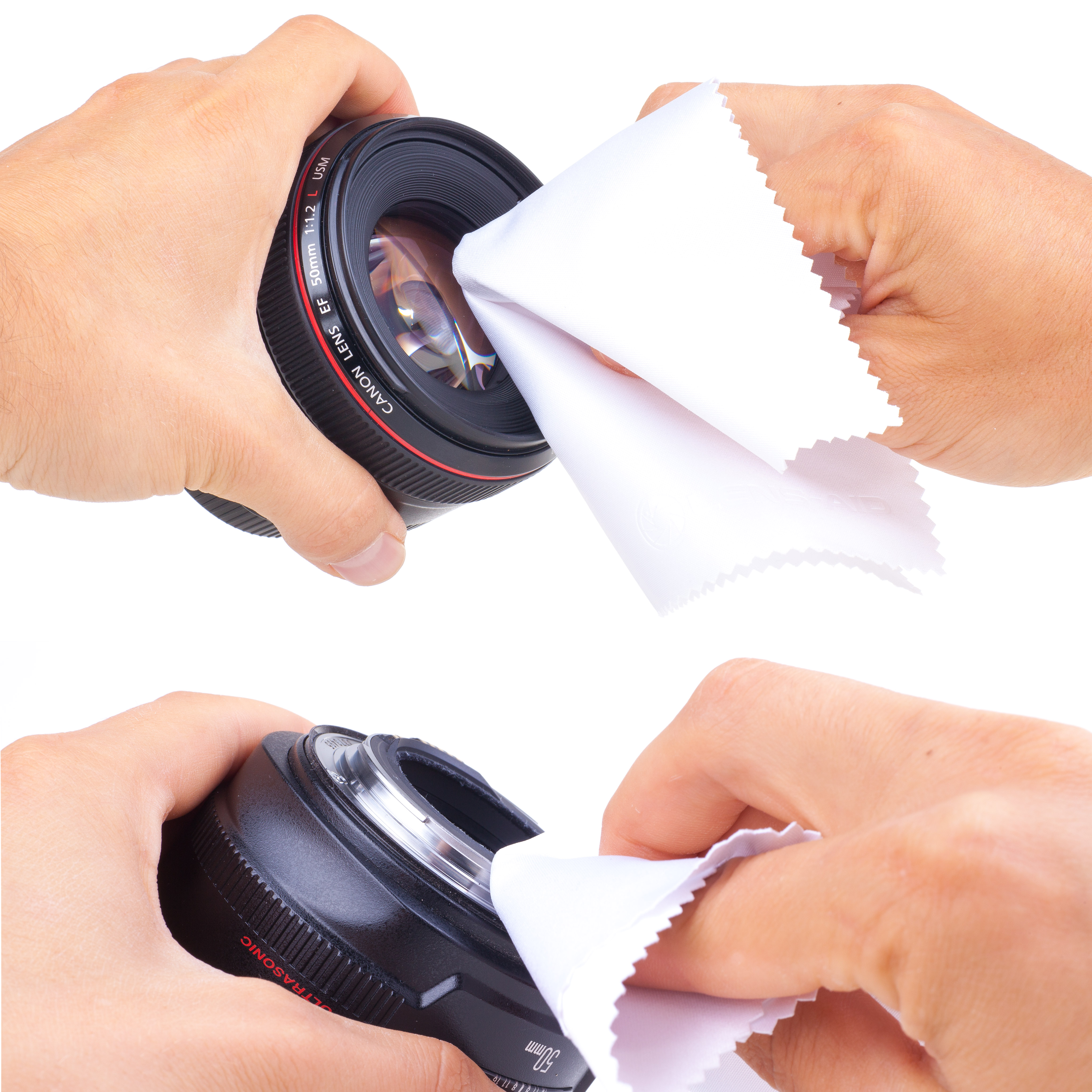 passend Objektiv, Reinigungstuch, für Brille Mikrofaser-Reinigungstücher, Set LENS-AID & Blau/Weiß, Smartphone 10er