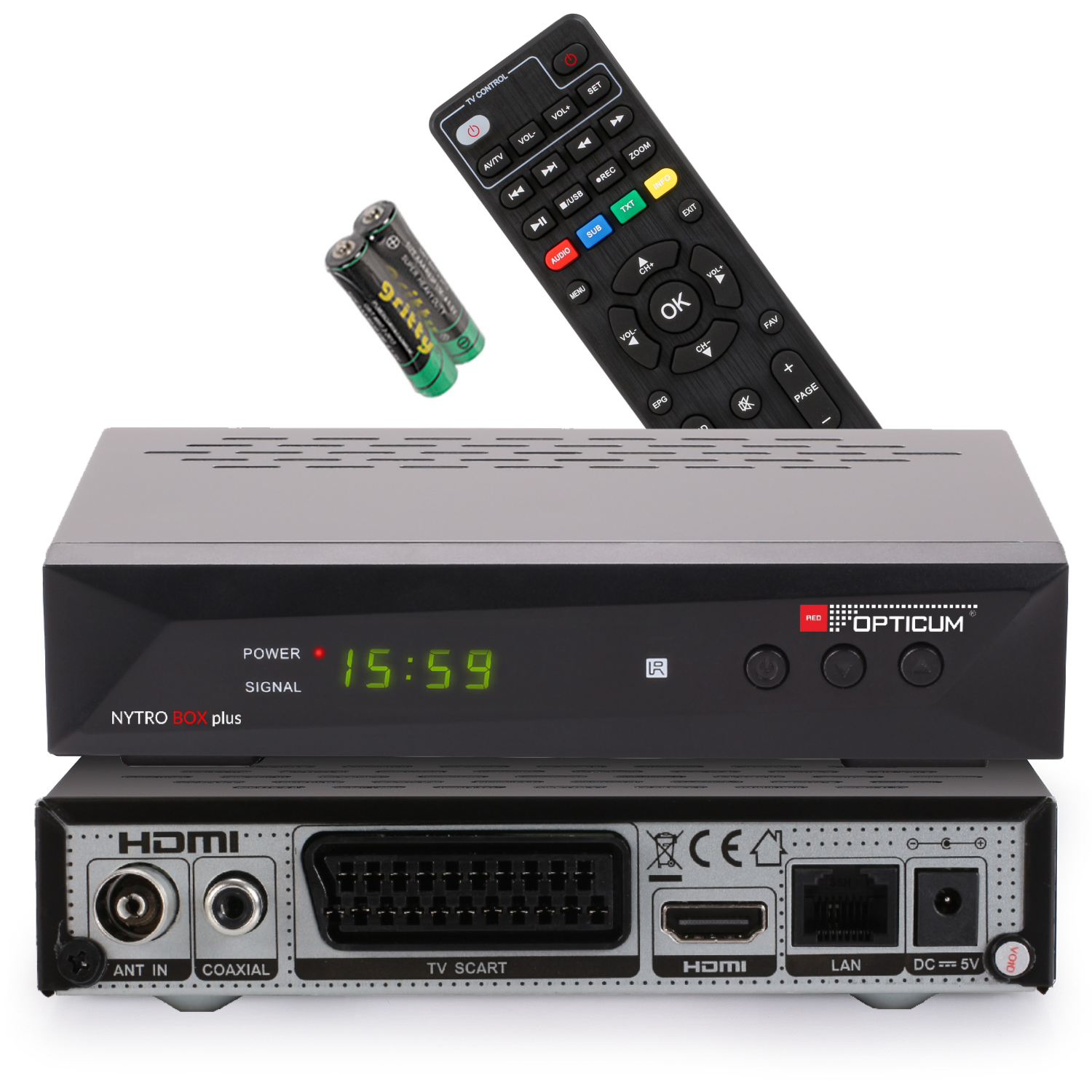 Hybrid-Receiver Receiver-Kabelreceiver DVB-T2 DVB-C & HD-TV DVB-T2 DVB-C2, PVR-Funktion, (H.264), Receiver DVB-C DVB-C, schwarz) DVB-T, I DVB-T2 PVR Nytrobox (HDTV, Plus OPTICUM (H.265), RED / DVB-T2 mit Hybrid