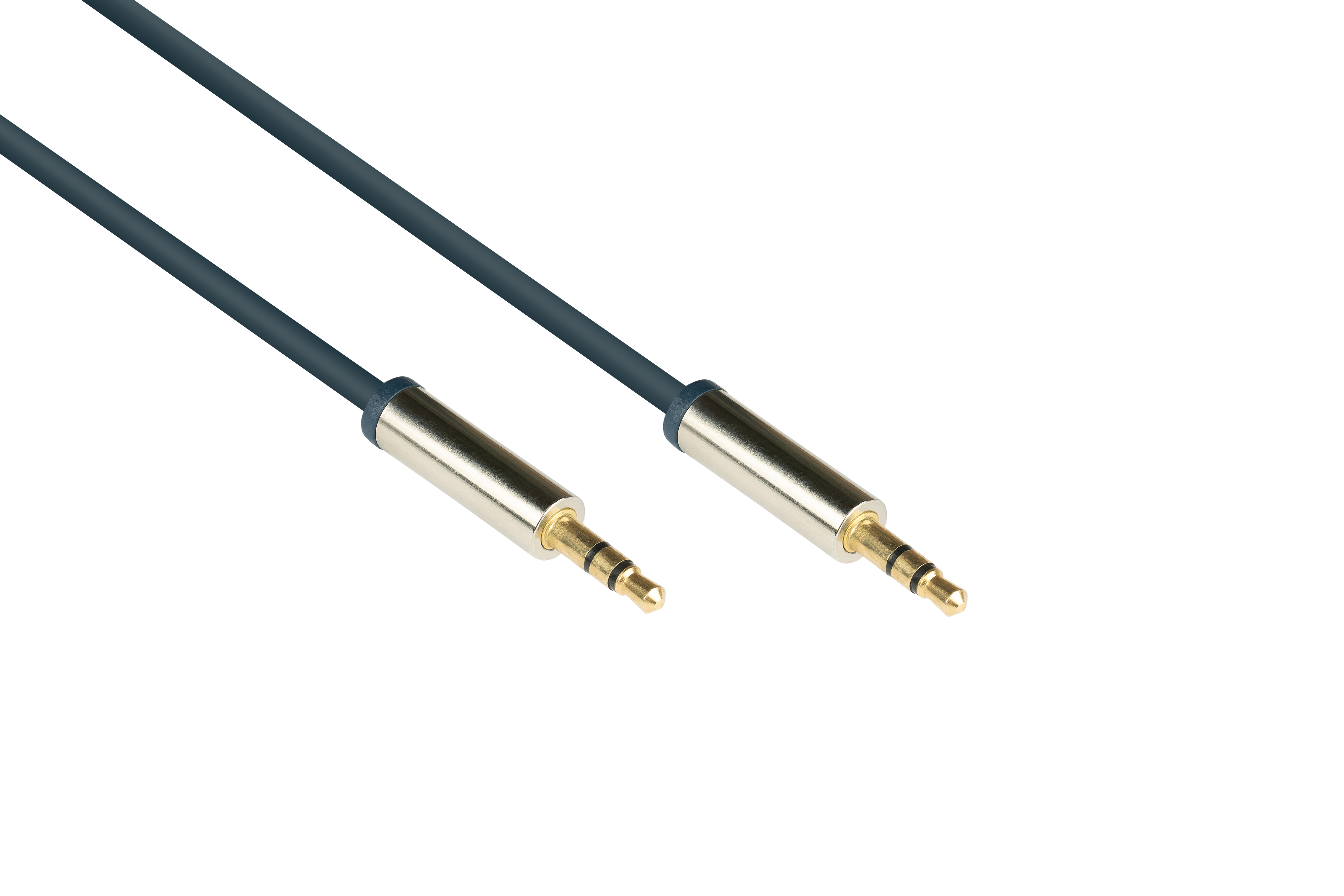 GOOD CONNECTIONS SmartFLEX, Anschlusskabel Audio beidseitig, 3,5mm dunkelblau High-Quality, 3-poliger Klinkenstecker