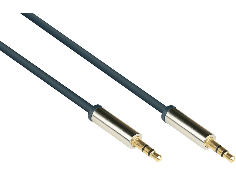 GOOD CONNECTIONS SmartFLEX, Anschlusskabel Audio beidseitig, 3,5mm dunkelblau High-Quality, 3-poliger Klinkenstecker