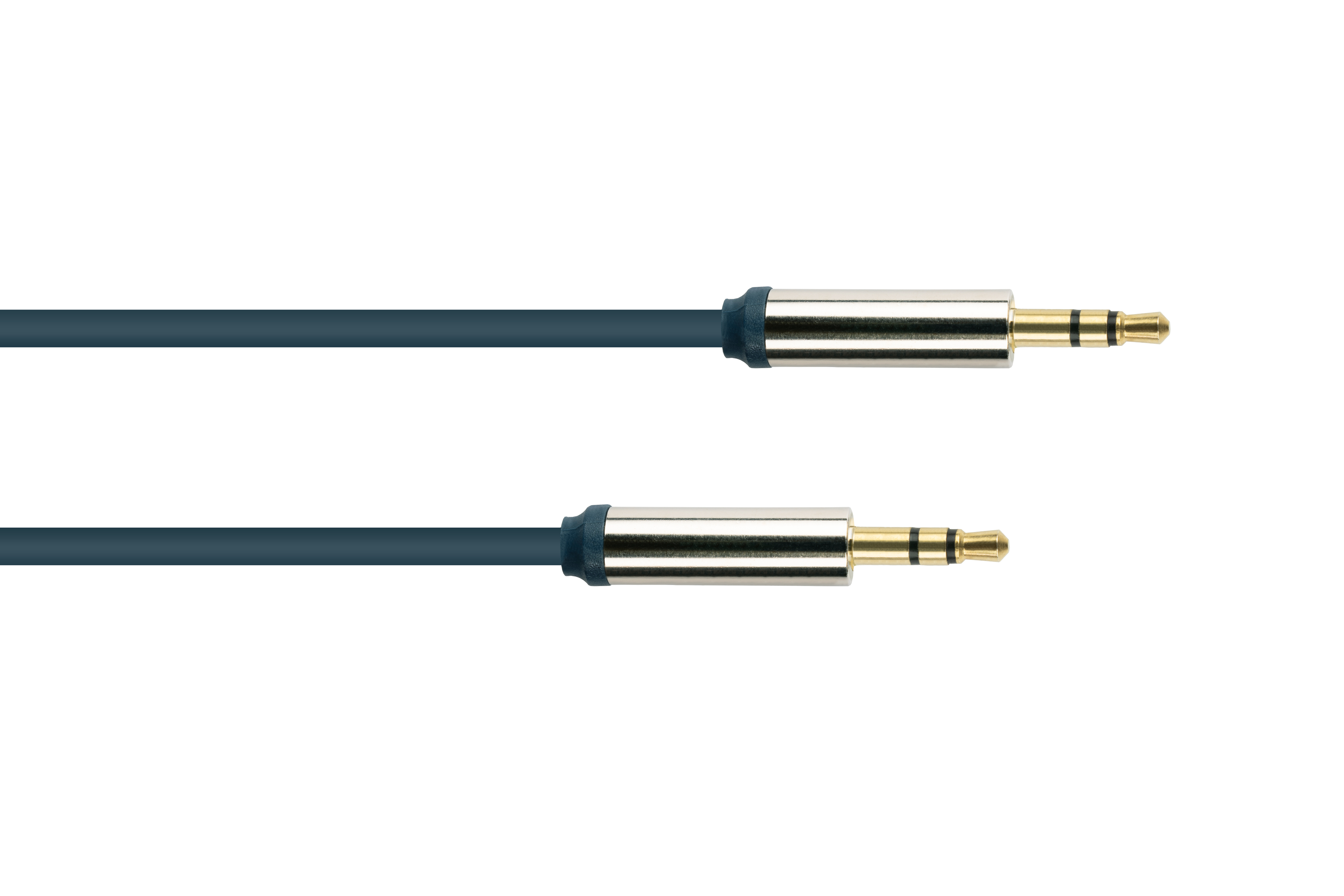 Anschlusskabel Audio Klinkenstecker High-Quality, beidseitig, dunkelblau 3-poliger SmartFLEX, CONNECTIONS GOOD 3,5mm
