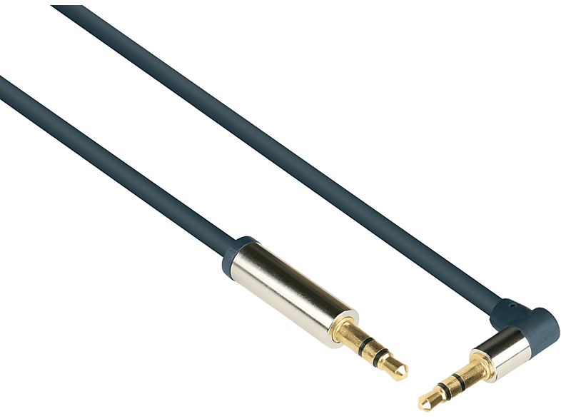 GOOD CONNECTIONS SmartFLEX, High-Quality, 3-poliger 3,5mm Klinkenstecker an Klinkenstecker gewinkelt, dunkelblau Audio Anschlusskabel