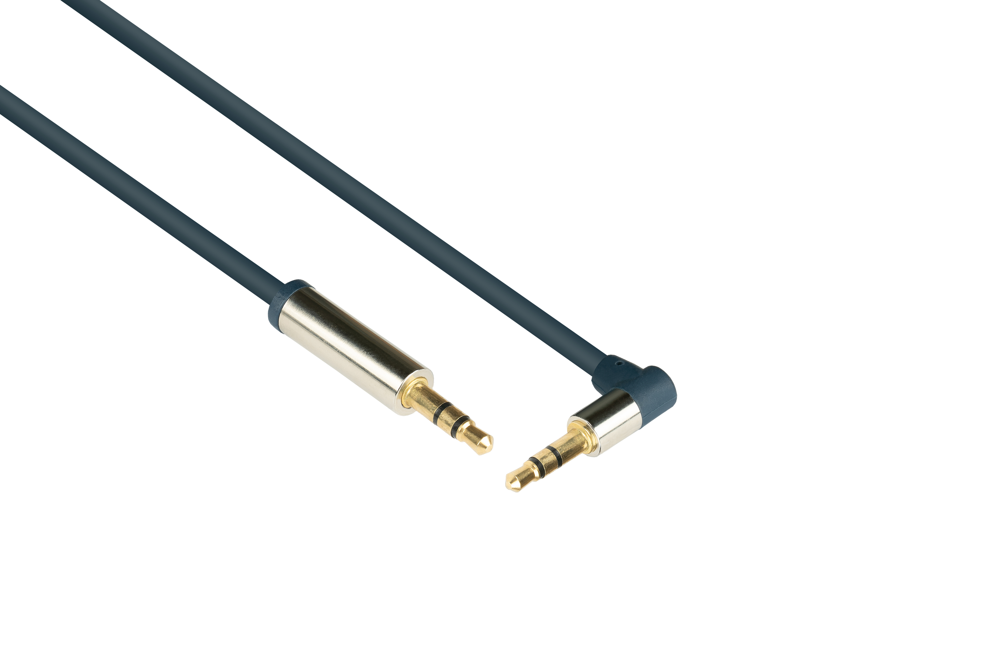GOOD CONNECTIONS SmartFLEX, an gewinkelt, Anschlusskabel High-Quality, Audio dunkelblau Klinkenstecker 3-poliger 3,5mm Klinkenstecker