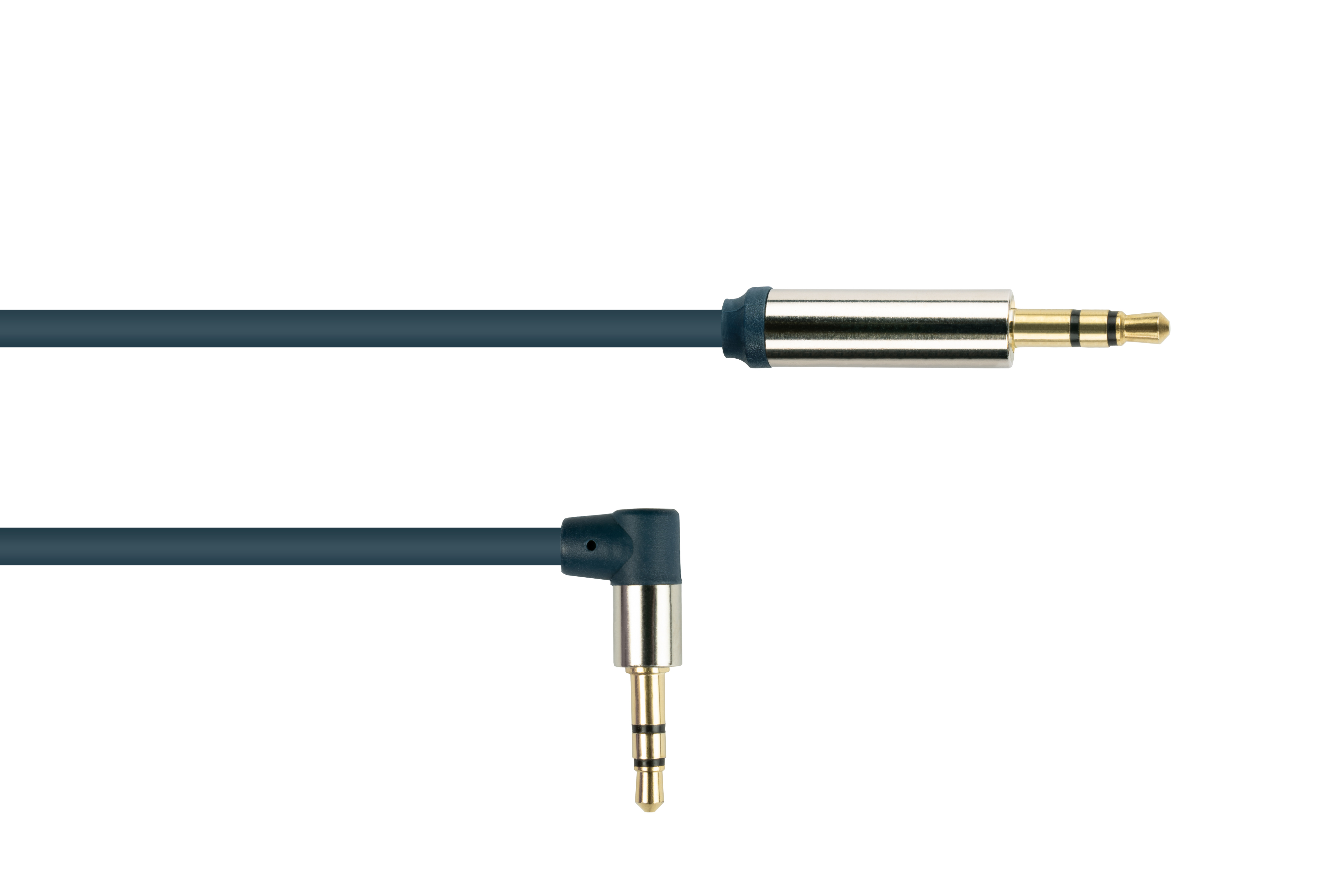 GOOD CONNECTIONS SmartFLEX, an dunkelblau High-Quality, Klinkenstecker 3,5mm gewinkelt, Anschlusskabel Klinkenstecker 3-poliger Audio