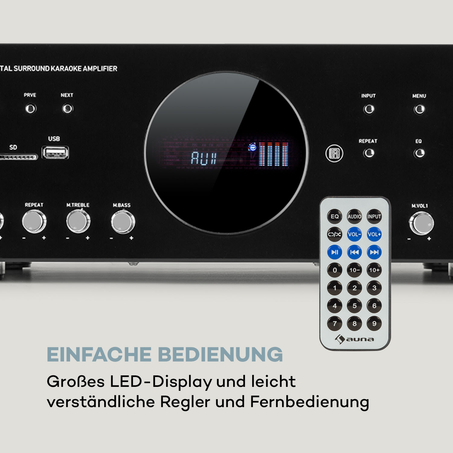 AUNA AMP-218 BT Kanal, (3Kanäle, Wattpro Digital-Verstärker Schwarz) 50
