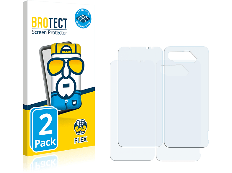 BROTECT 2x Flex Full-Cover Curved ASUS ROG 5) Schutzfolie(für 3D Phone
