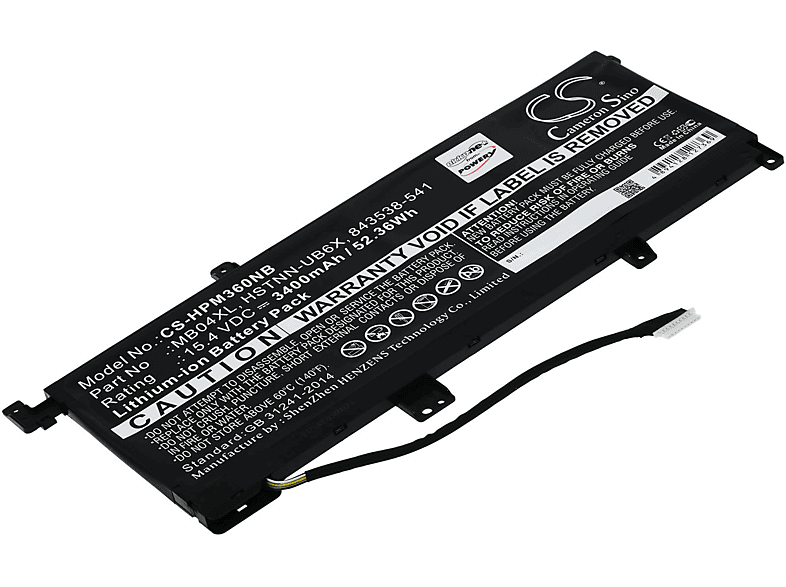 POWERY Akku für HP M6-AQ005DX Li-Ion Akku, 15.4 Volt, 3400mAh