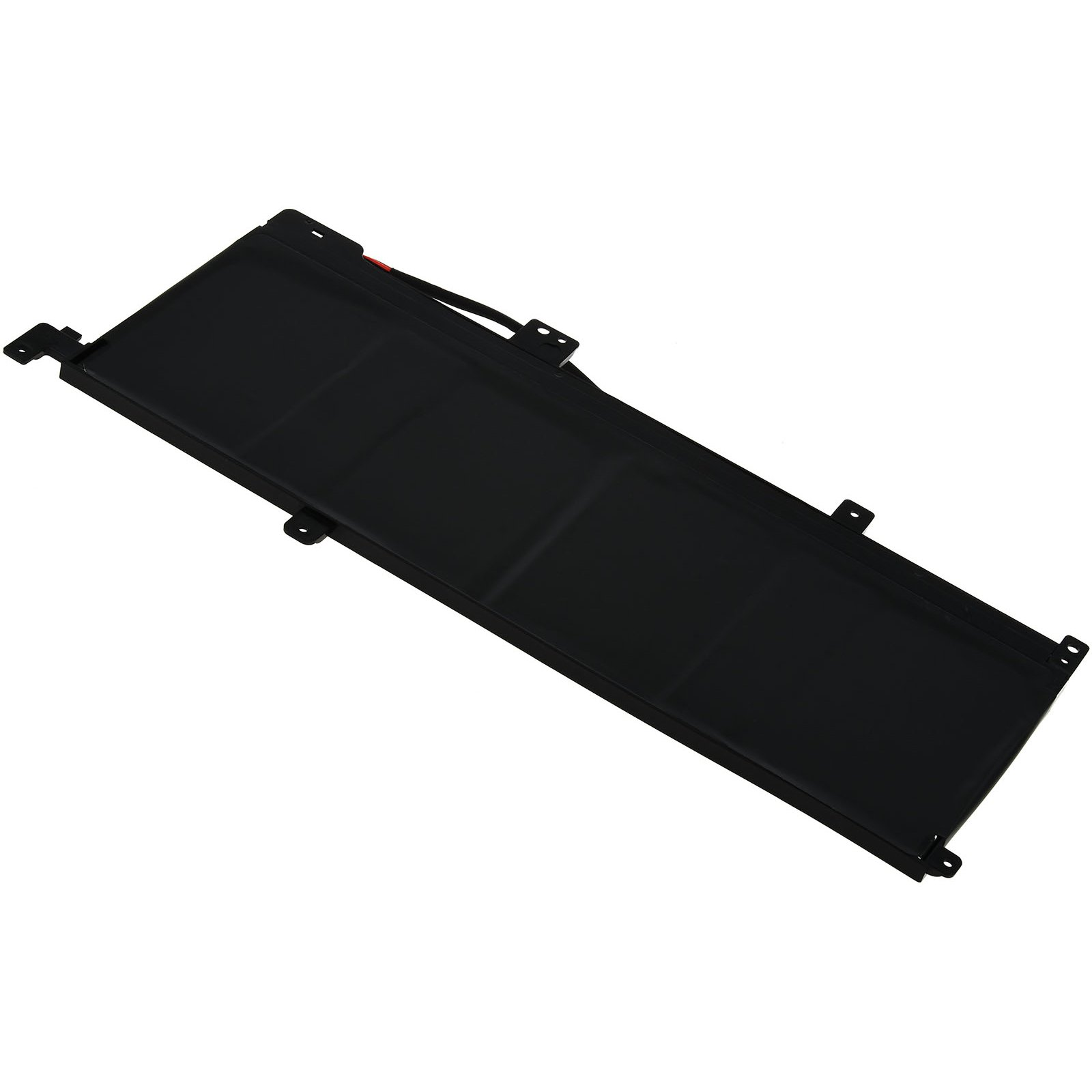 Batería negra de portátil con conector y placa de circuito de carga.