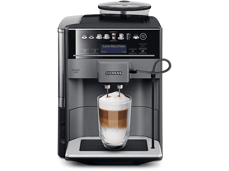 SIEMENS Espresso titan/schwarz plus Espressomaschine s100 EQ.6