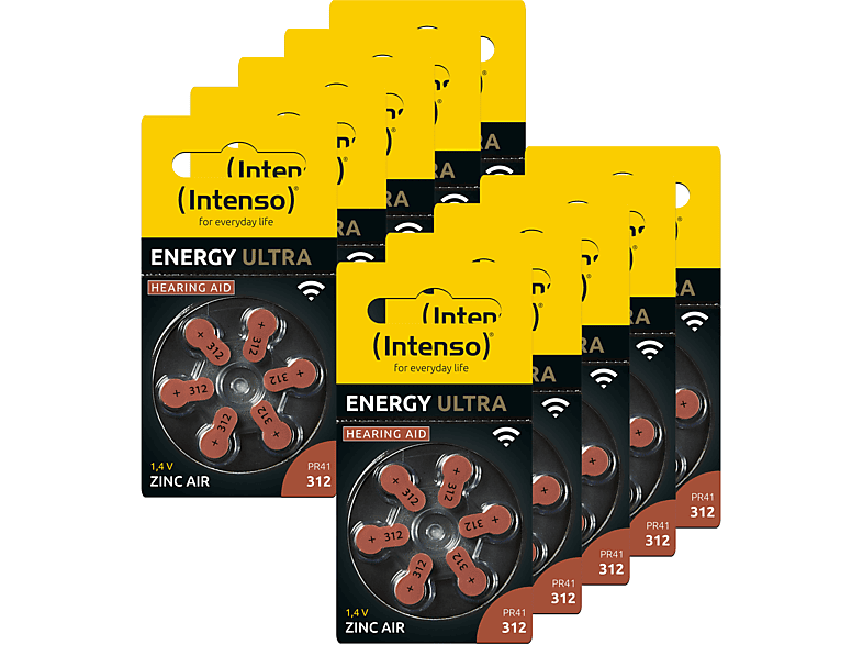 INTENSO Energy Ultra Hörgeräte Batterie Pack 60er A312 Hörgerätebatterie