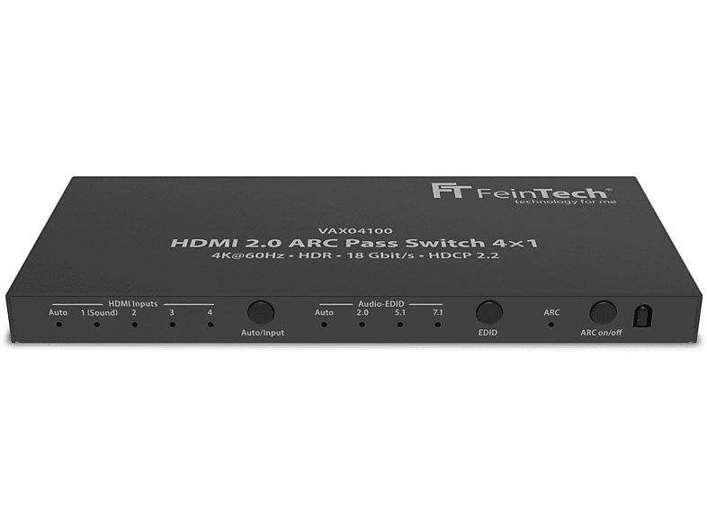 FEINTECH HDMI 2.0 ARC Pass 4x1 Switch HDMI Switch