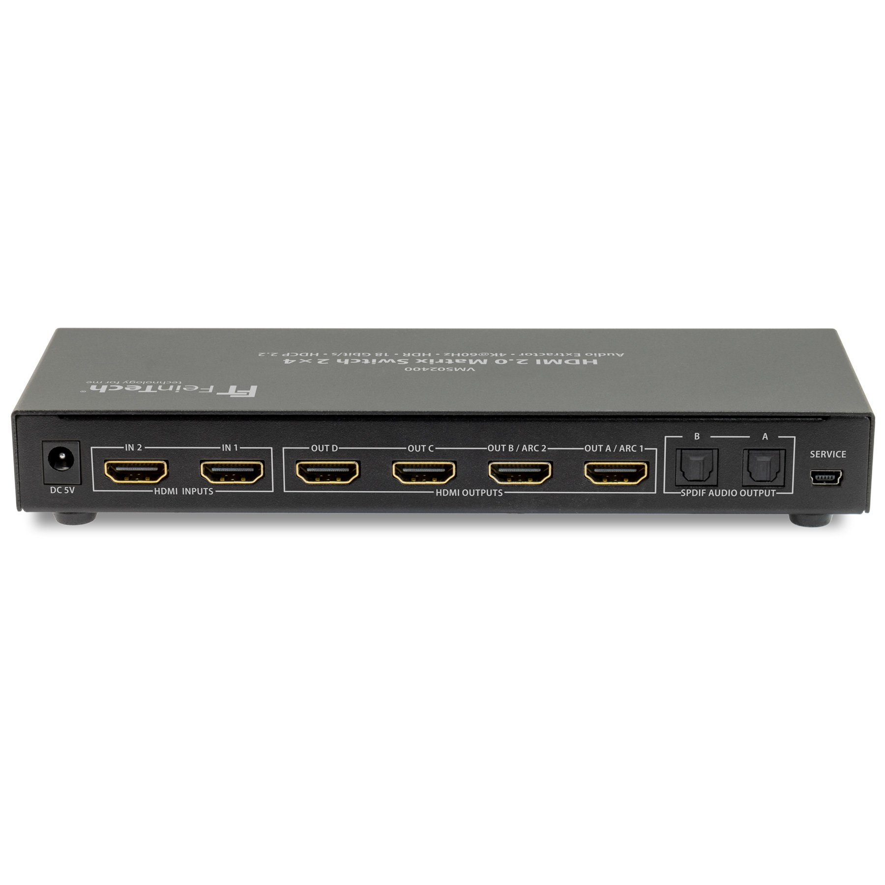 und Extractor FEINTECH 2.0 Matrix HDMI 2x4 Switch Switch mit Matrix Audio HDMI ARC