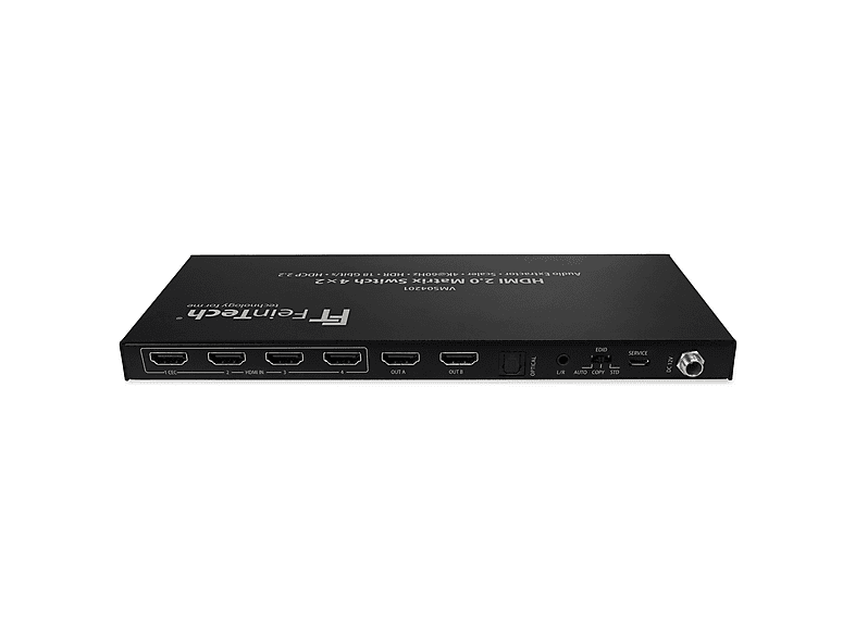 FERRISA 4x2 HDMI Matrixschakelaar – 4 In, 2 Uit, Ondersteunt 4K, 3D, 1080P – Met Optische En 3,5 Mm Audio-uitgang – IR-afstandsbediening En Plug-and-play 2 miniatura