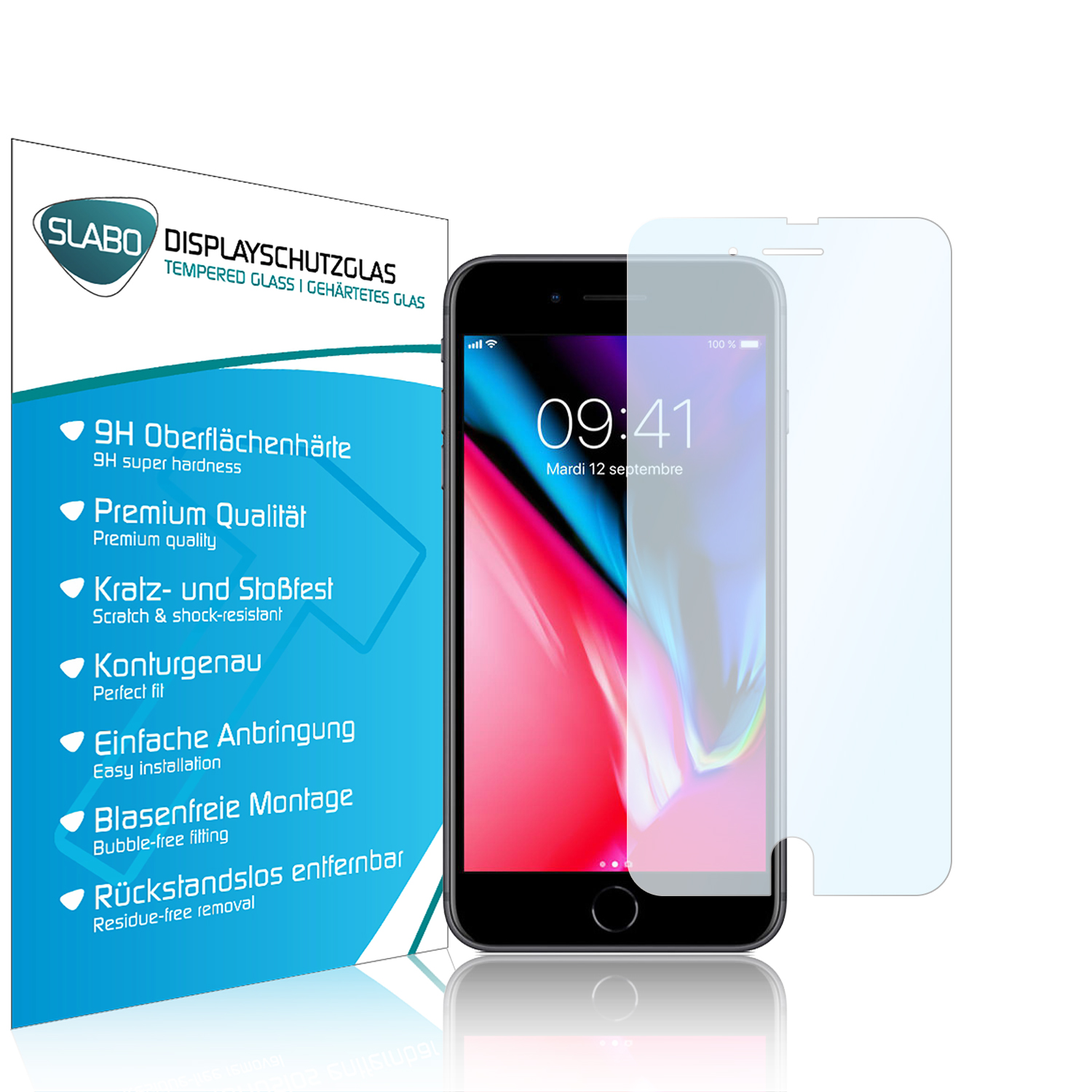 SLABO Premium Tempered Glass Panzerglasfolie Plus iPhone 6 Apple | Displayschutz(für iPhone Plus) | 7 Plus iPhone Plus 8 6s iPhone 