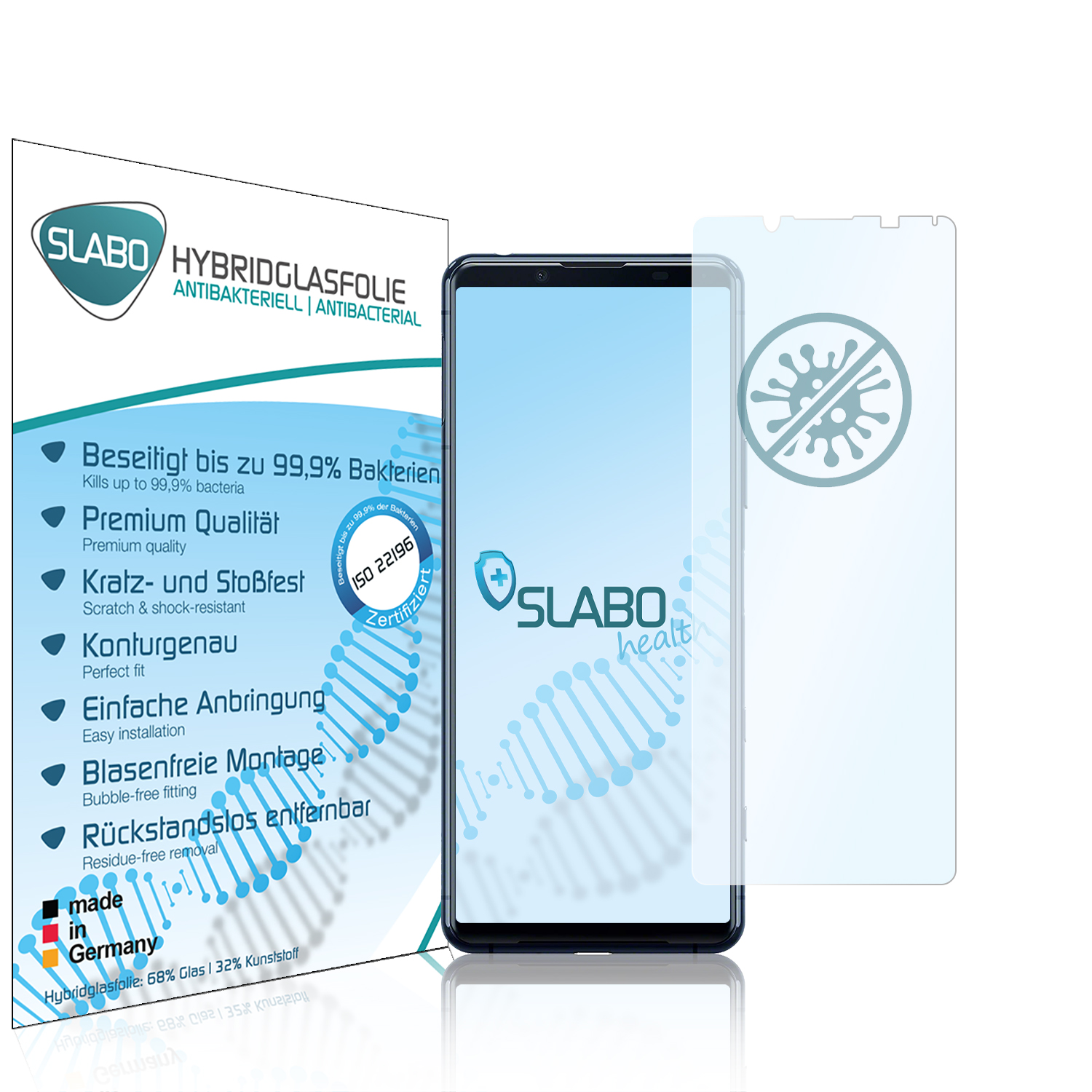 SLABO (5G)) 5 II Xperia flexible Displayschutz(für Sony antibakterielle Hybridglasfolie