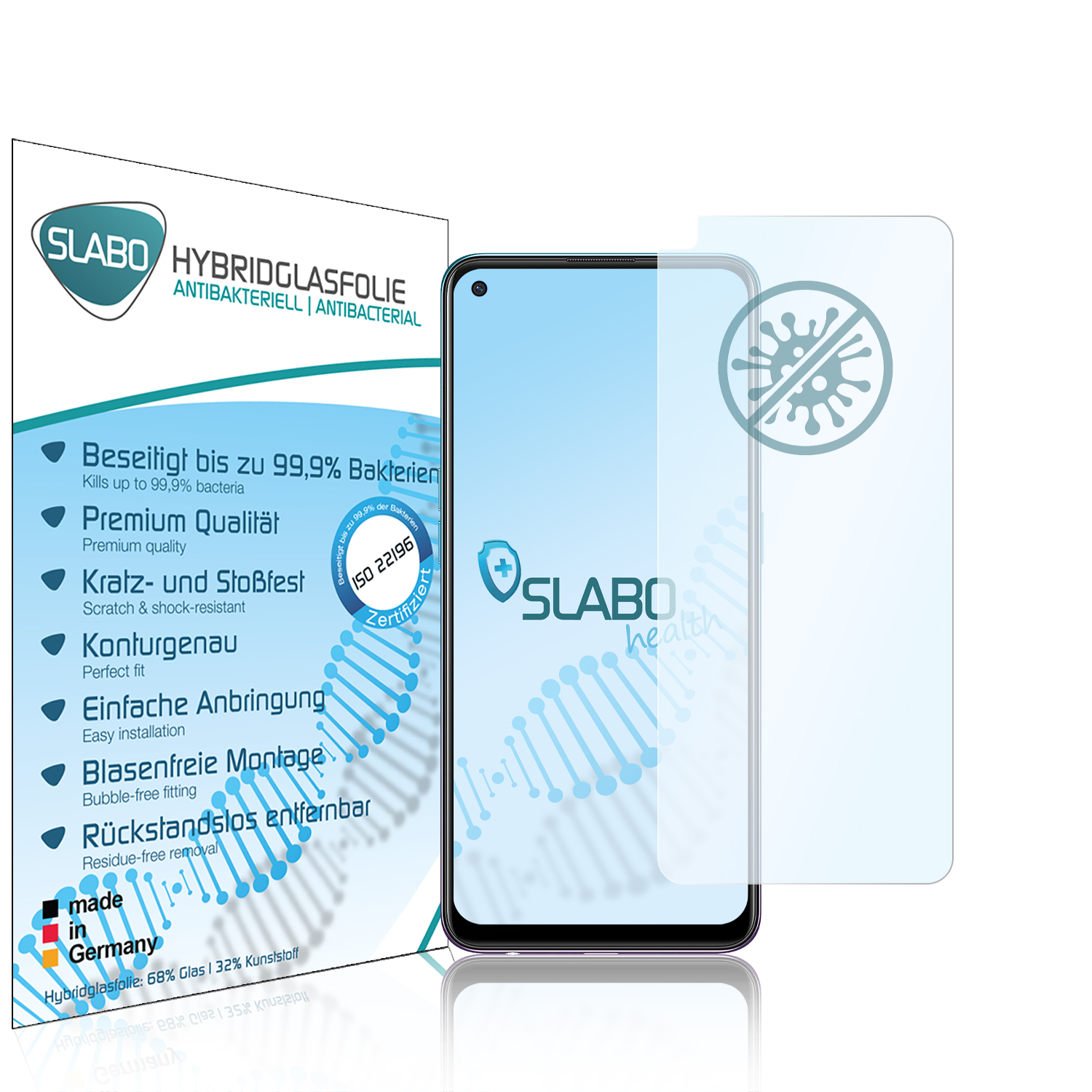 SLABO antibakterielle flexible Hybridglasfolie Displayschutz(für 5G) OPPO A94