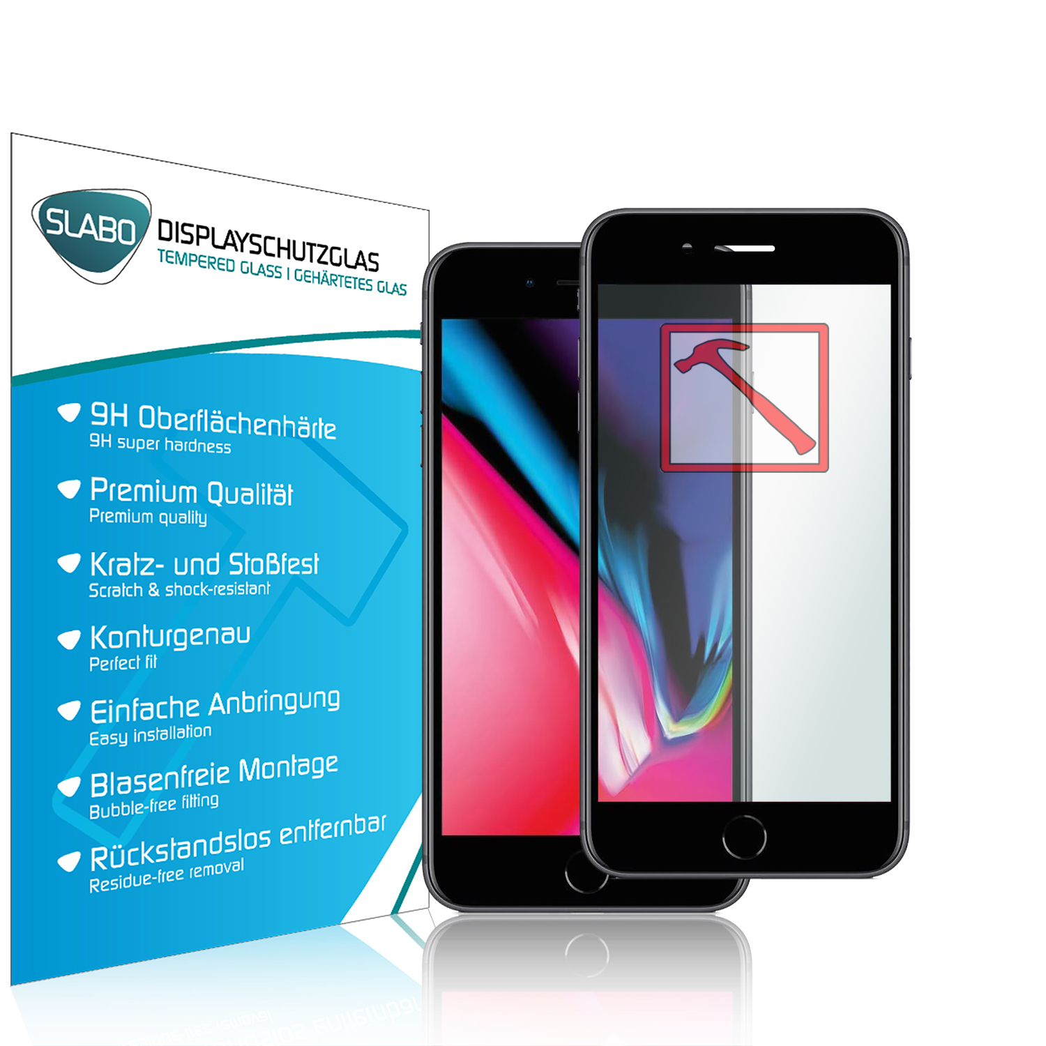SLABO Premium Full Plus) | Displayschutz(für 7 Apple iPhone Plus iPhone iPhone 6s Panzerglasfolie Cover iPhone 8 Glass | | Tempered 6 Plus Plus