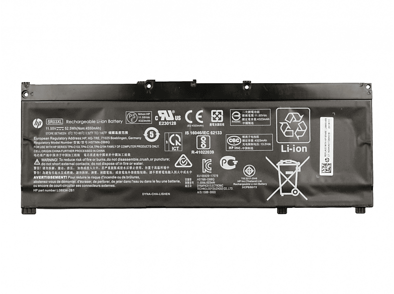 Akku, HP 11,55V Volt, 4550 Original Li-Polymer L08855-856 mAh 11.55