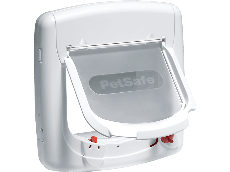 PETSAFE Staywell® 4 Katzenklappe mit Katzenklappe Verschlussoptionen, Deluxe Magnetische Weiß
