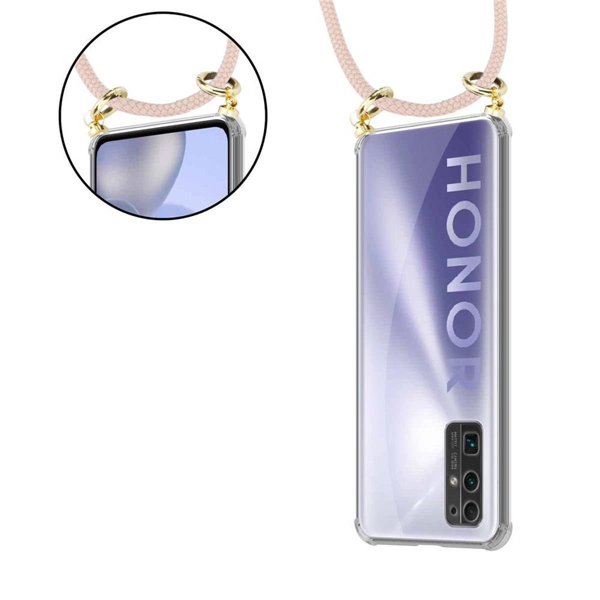 Ringen, mit Gold Hülle, Honor, Band abnehmbarer Kordel und PERLIG 30, Backcover, Kette CADORABO ROSÉGOLD Handy