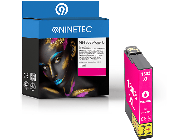 NINETEC 1 Patrone ersetzt magenta Epson (C 13034010) T1303 T 13 Tintenpatrone