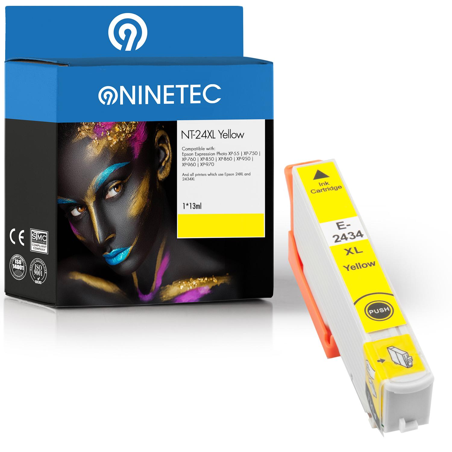 NINETEC 1 T Patrone T2434 24344010) 24XL (C ersetzt yellow 13 Tintenpatrone Epson
