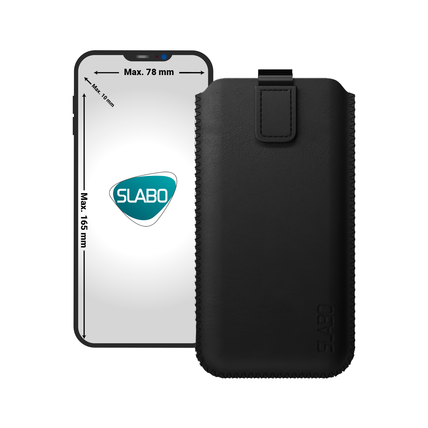 Schwarz Handyhülle EOS universelle mit Magnetverschluss Case universal SLABO
