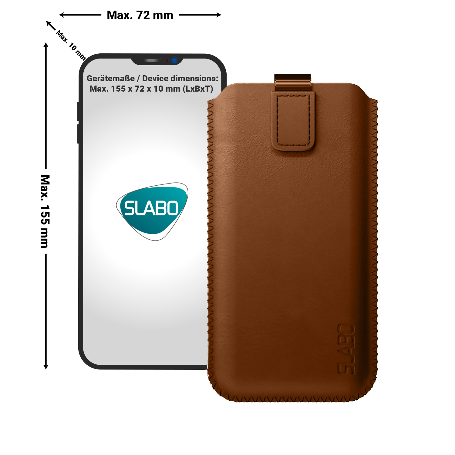 Magnetverschluss EOS SLABO universal Handyhülle mit universelle Braun Case