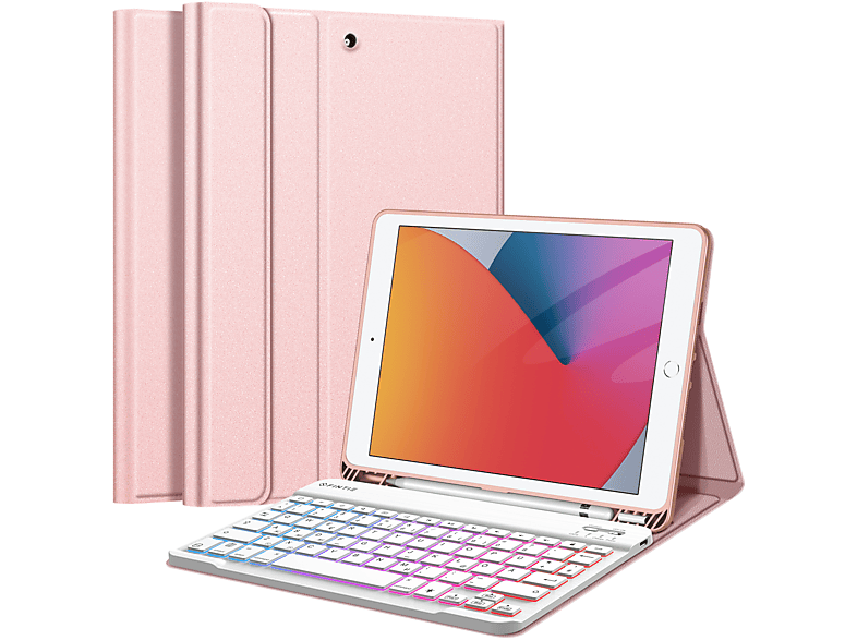 Tablethülle + für Grün Hülle Tastatur Bookcover FINTIE Apple Kunstleder,