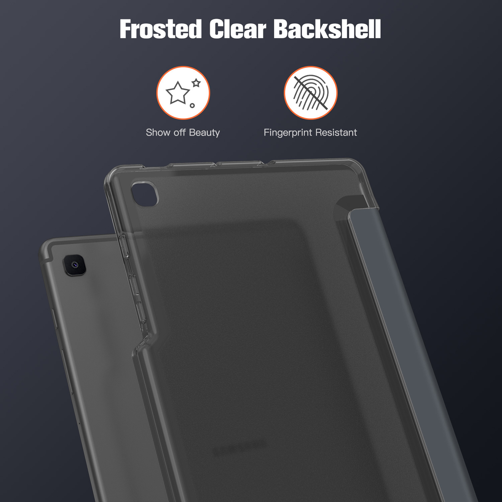 Tablethülle, mattierte, transparente Rückschale, Schönheit zeigen und Fingerabdruck-resistent.