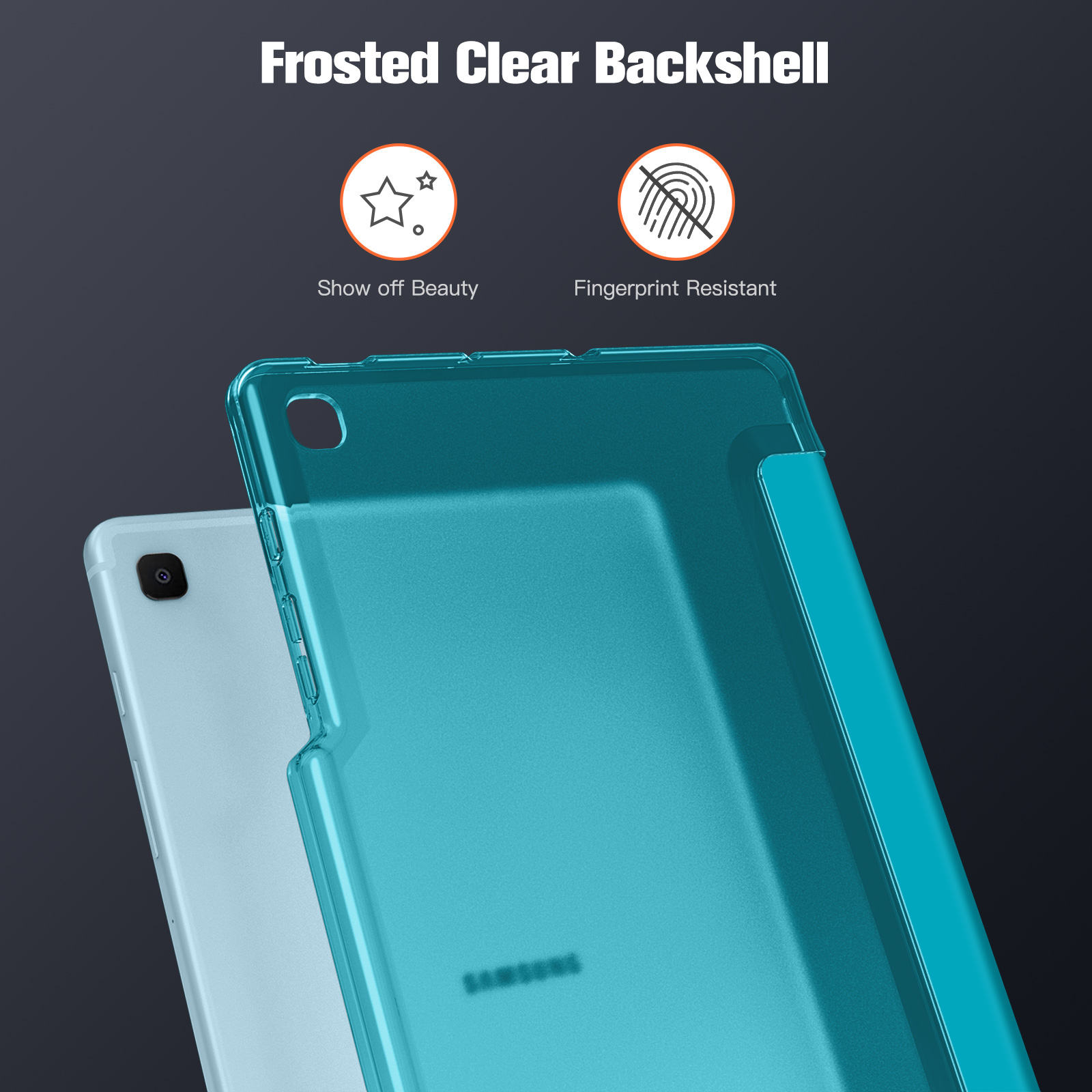 Eine blaue Handyhülle mit durchsichtigem Rücken. Es zeigt ein Telefon im Inneren.