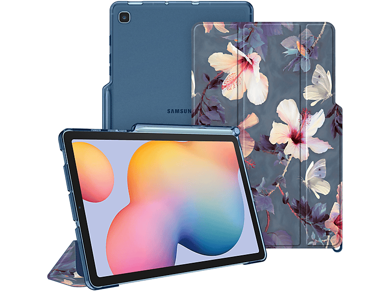 FINTIE Hülle Tablethülle Bookcover Blühender Samsung für Hibiskus Kunstleder
