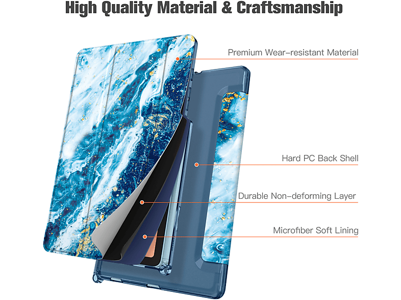Meeresblau Samsung Hülle FINTIE Kunstleder, Tablethülle für Bookcover