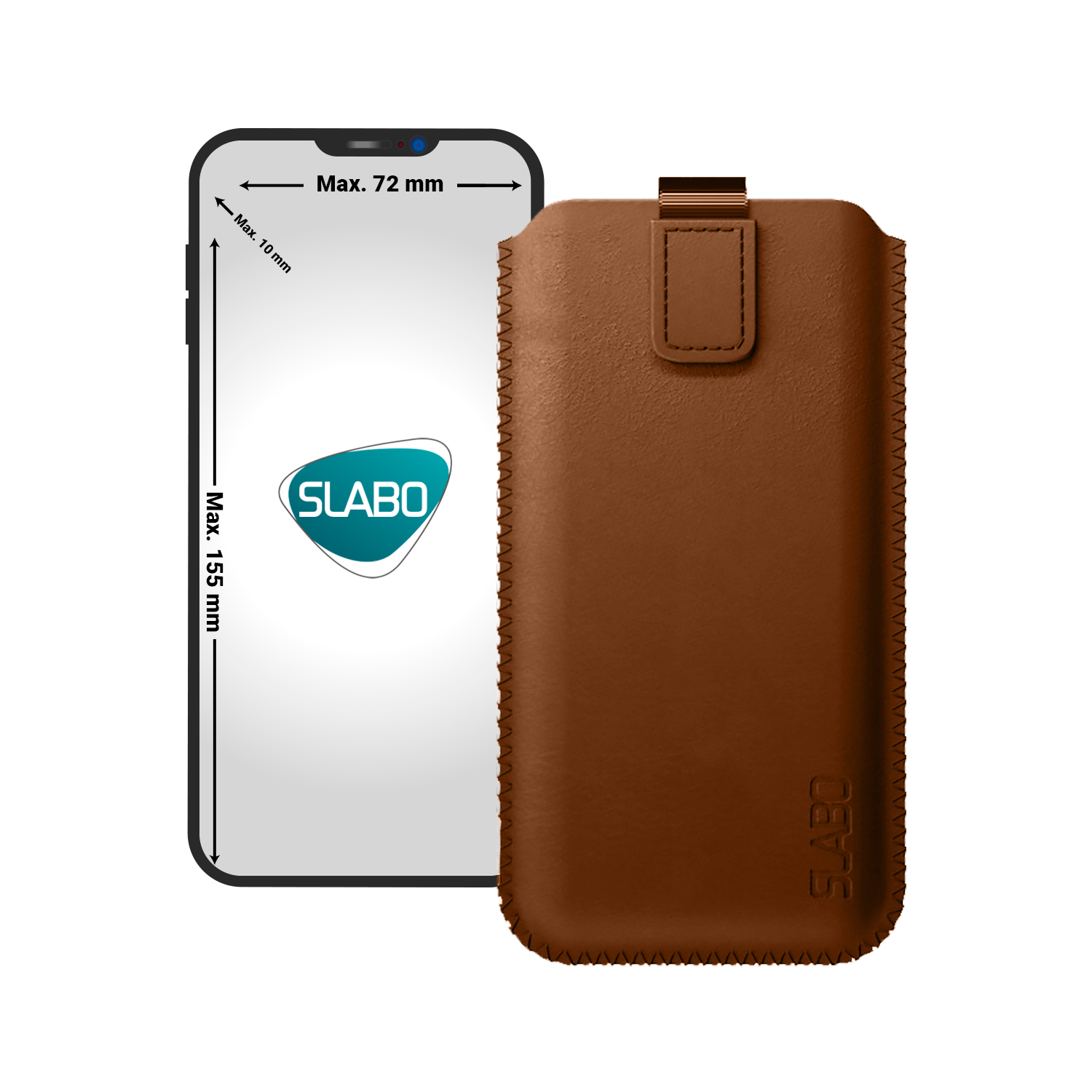 EOS mit universal universelle Braun Handyhülle Case Magnetverschluss SLABO