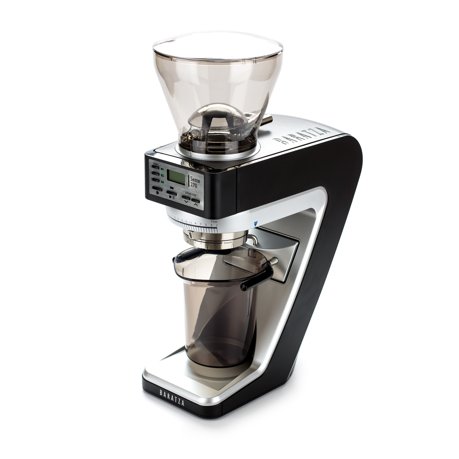 BARATZA Sette 270 Kaffeemühle Elektrische / (280 Schwarz Silber 40-mm-Stahl-Kegelmahlwerk) Watt