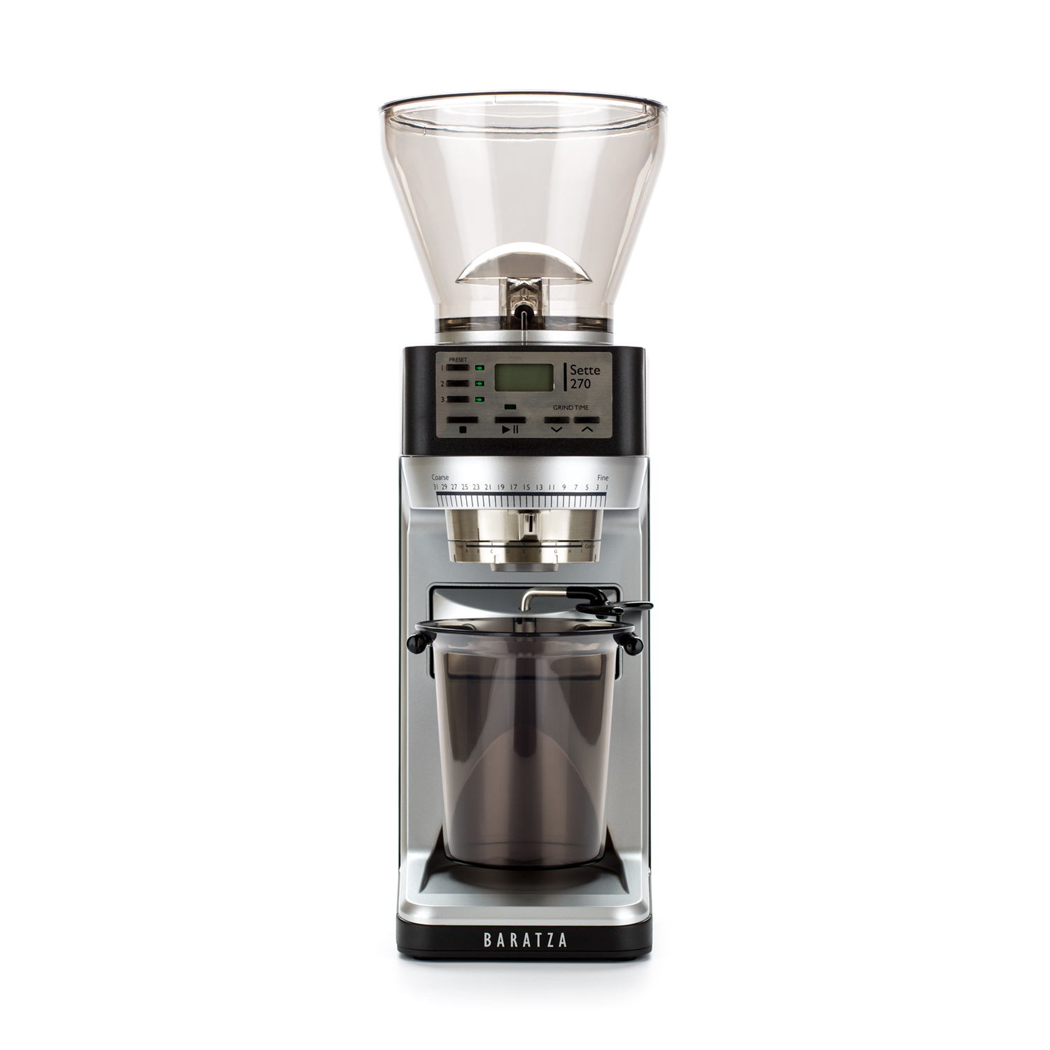 BARATZA Sette 270 Kaffeemühle Elektrische / (280 Schwarz Silber 40-mm-Stahl-Kegelmahlwerk) Watt