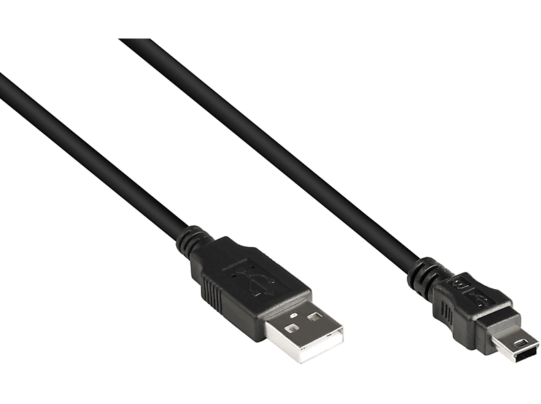 Anschlusskabel B 5-pin, GOOD an USB CONNECTIONS A 2.0 Mini Stecker schwarz Stecker