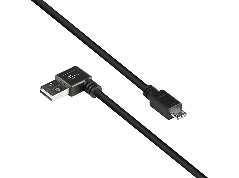 Anschlusskabel USB A CONNECTIONS B, Mirco an gewinkelt Stecker Stecker EASY GOOD 2.0 schwarz