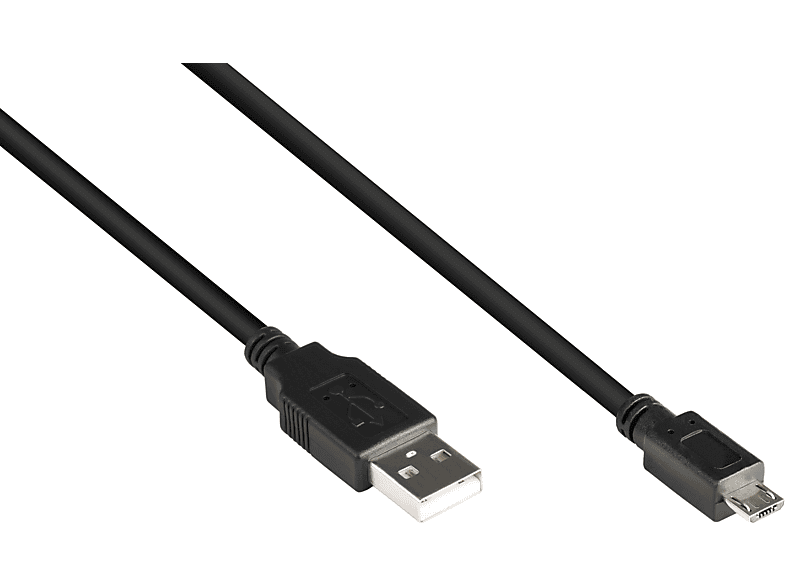 GOOD CONNECTIONS USB 2.0 Stecker A an Stecker Micro B, schwarz Anschlusskabel