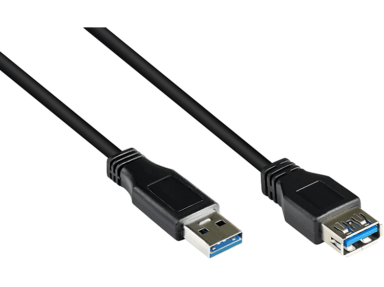 GOOD Verlängerungskabel Buchse schwarz 3.0 an A, USB CONNECTIONS A Stecker