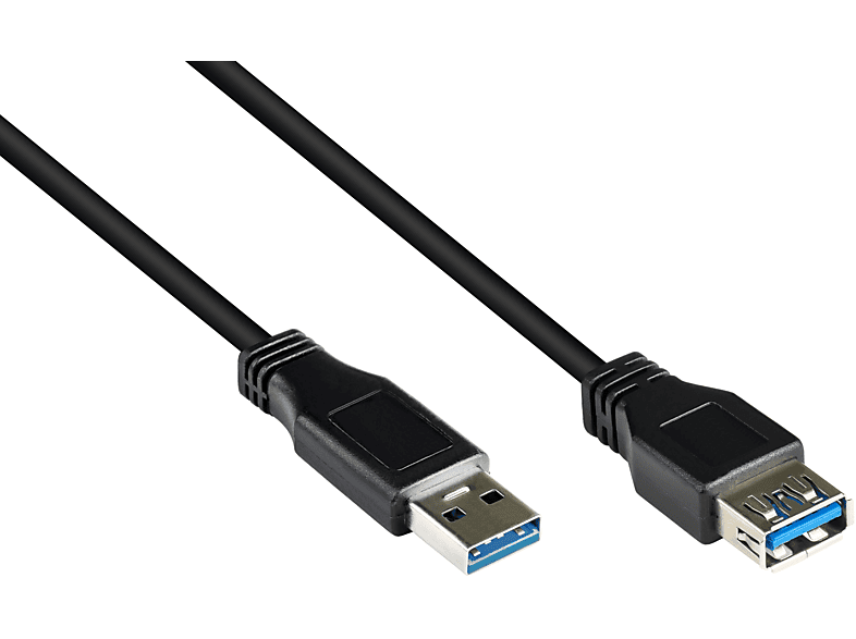 ALCASA USB 3.0 Stecker A an Buchse A, schwarz Verlängerungskabel