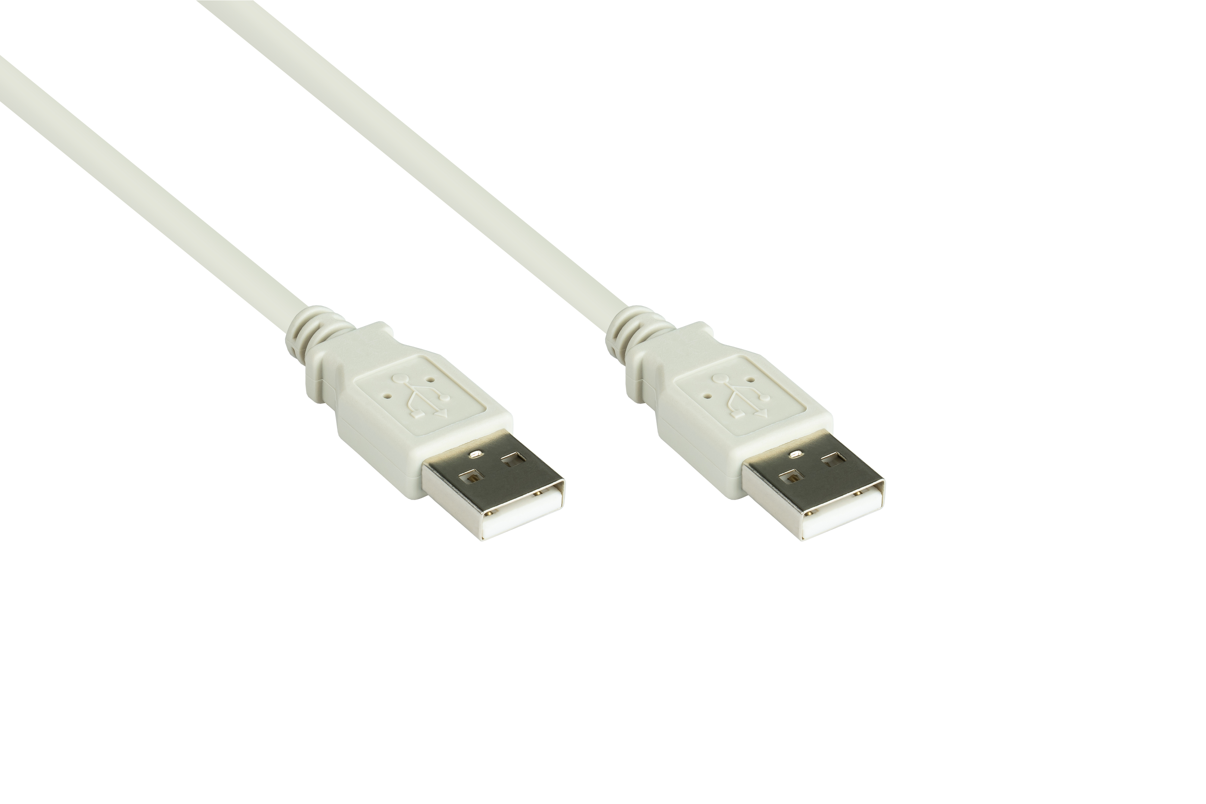 GOOD Stecker USB A Stecker Anschlusskabel an A, grau 2.0 CONNECTIONS