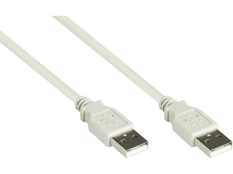 USB CONNECTIONS GOOD Anschlusskabel Stecker 2.0 Stecker grau A A, an