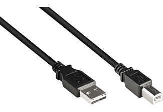 KABELMEISTER USB 2.0 EASY Stecker A an Stecker B, schwarz Anschlusskabel