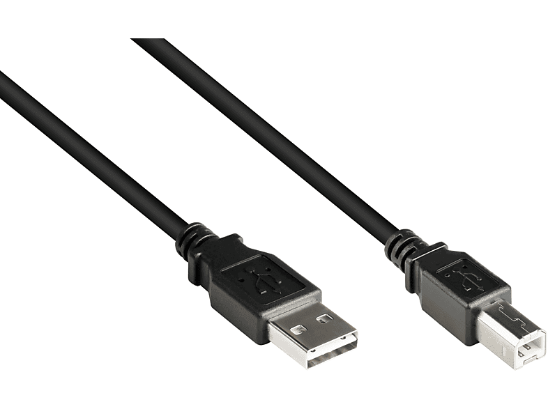 Anschlusskabel A USB Stecker EASY Stecker an KABELMEISTER B, schwarz 2.0